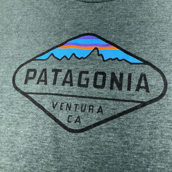 Patagonia Shirt Mens Medium Green Slim Fit Graphic Tee Ventura CA STY 38907 - Picture 2 of 11